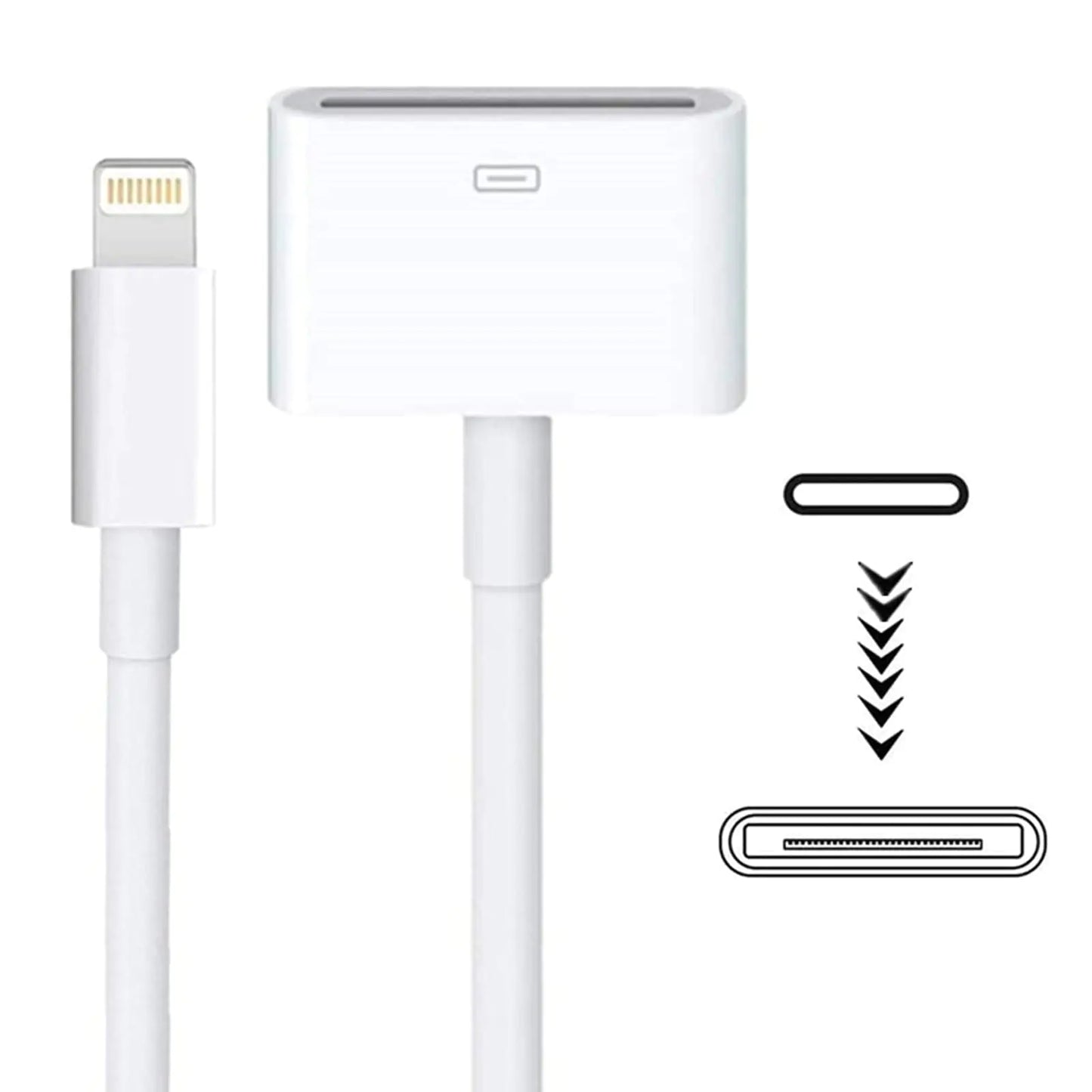 sharllen Lightning to 30 Pin Adapter MFi Certified 8 Pin Male to 30 Pin Female Charge & Sync Cable Adapter Converter with iPhone Charger Cable Compatible iPhone 12 11 X 8 7 6P 5S /iPad/iPod (White)