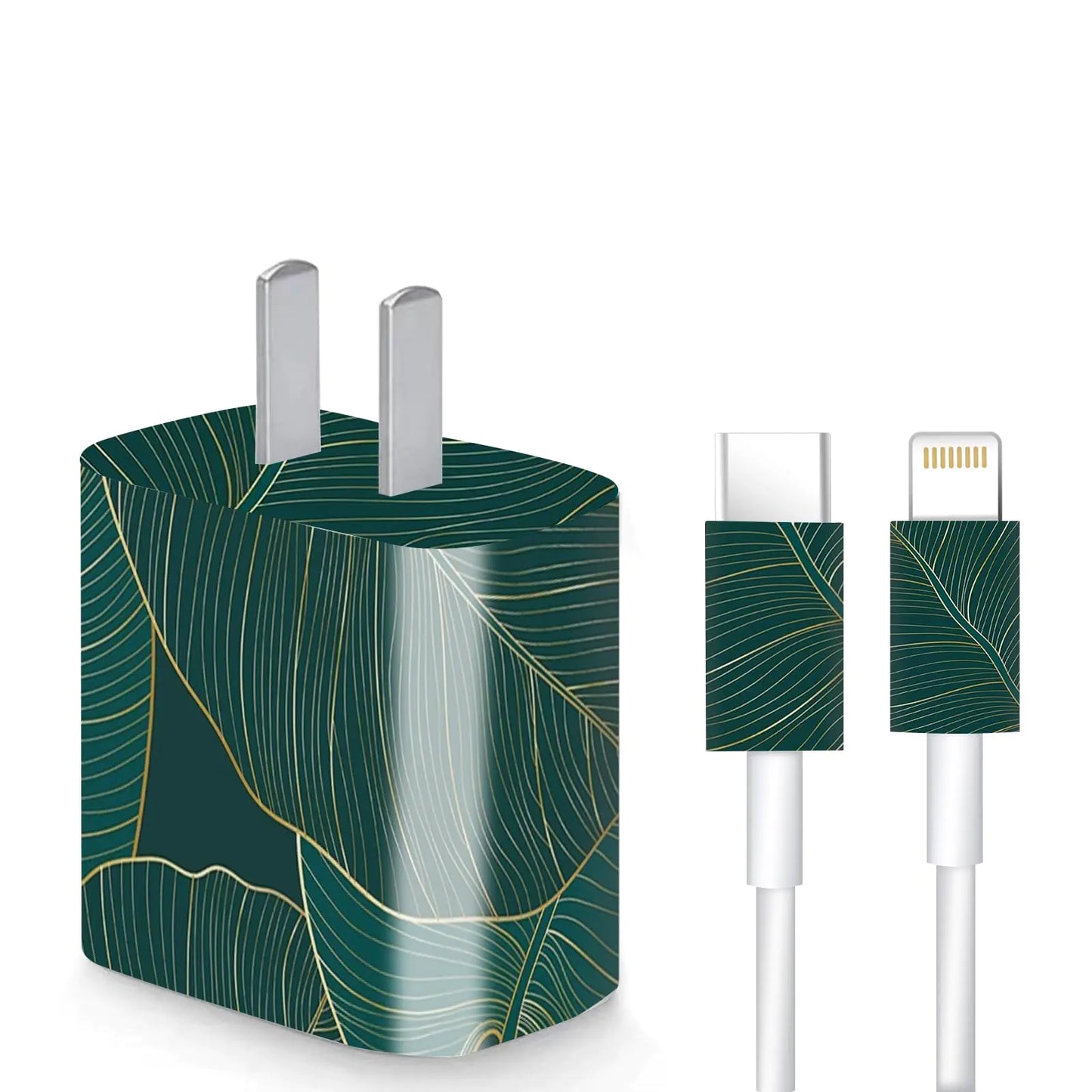 siayaharu Charger Skin Charger Decal Wrap Compatible with iPhone 18W / 20W Charger Wall Charger Stickers Green Aesthetic